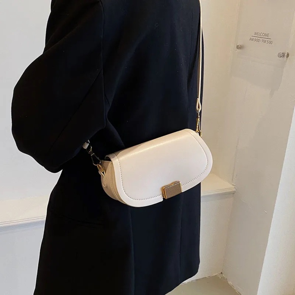 Rachel Zoe Cream Shoulder Bag with Gold Accents